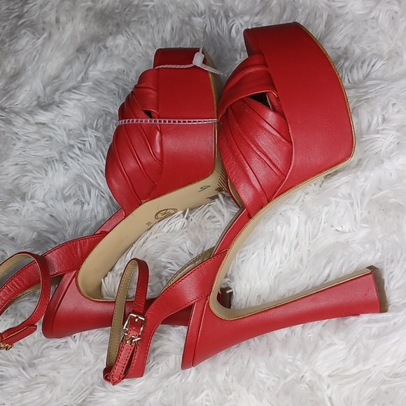 MICHAEL KORS Red Platform High Heel Open Toe Sandals SZ 10M - Picture 3 of 16